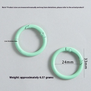 Anneau de type boucle à ressort robuste de 33 mm, technique de placage coloré, pour bijoux DIY, accessoires de sacs à bagages, type spécial - Product Image 3