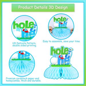 8 pièces Décorations de table alvéolées pour le 1er anniversaire sur le thème du golf pour garçons de <span class=keywords><strong>1</strong></span> <span class=keywords><strong>an</strong></span>, centres de table sportifs - Product Image 6