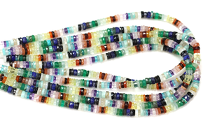 Proveedores Mayoristas RADHIKA GEMS 'N' BEADS, Cuentas Heishi Facetadas de Piedras Preciosas Multicolores, Hilo de 15 Pulgadas, para la Fabricación de Joyería, Origen India - Product Image 3