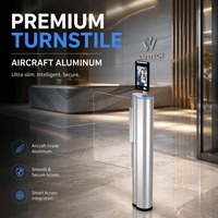 Torniquete cilíndrico de velocidad con reconocimiento facial y de palma para control de acceso peatonal y sistema de barrera de seguridad