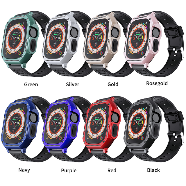 Protective Case with Adjustable Silicone Strap for Watch Ultra 2 & Series 11 49mm Smartwatch TPU Sport Band