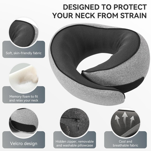 Almohada Cervical de Viaje en Forma de U, Personalizada, Suave y Cómoda, de Espuma Viscoelástica, para Uso en Aviones/Oficinas - Product Image 6
