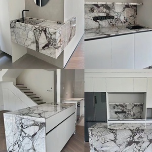 <span class=keywords><strong>Tavolo</strong></span> da Pranzo Allungabile in Marmo Naturale Stile Italiano, Nessun Montaggio Richiesto, Lusso Bianco, Parete di Fondo in Pietra, Arredamento per Sala da Pranzo Aperta - Product Image 5