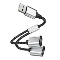 Nouvel Arrivage – Adaptateur USB OTG 2/3/4 Ports avec Câble Tressé en Nylon de 1m, Charge Rapide 6A pour Imprimante, Ordinateur, Clé USB, Souris