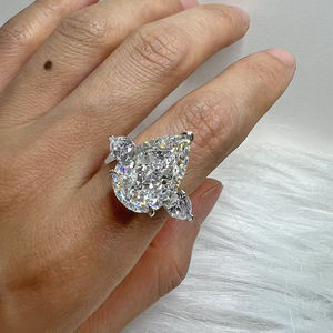 925 स्टर्लिंग चांदी 11x7 मिमी क्यूबिक जिरकोनिया का वादा हैलो सगाई का वादा - Product Image 2