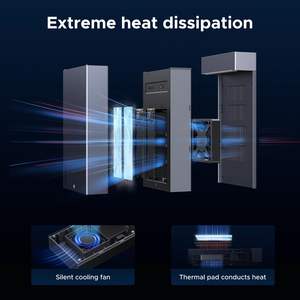 Boîtier de clonage SSD M.2 NVMe double baie UGREEN 40 Gbit/s USB4 avec support NVMe, clonage à une touche, station d'accueil <span class=keywords><strong>RAID</strong></span> SSD et ventilateur de refroidissement - Product Image 4