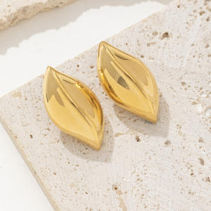 ¡Novedad de 2025! Pendientes de hoja hueca de Metal liso Irregular de acero inoxidable grueso para fiesta para mujer, Boutique de moda - Product Image 3