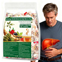 Tisane Détoxifiante pour le Foie aux Herbes Saines Mélangées avec Ginseng, Dendrobium et Baies de Goji – Thé Naturel pour la Détoxification Hépatique en Sachets