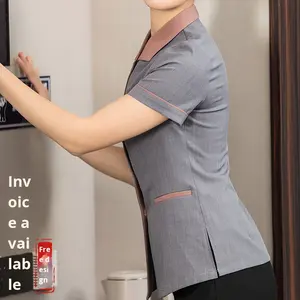 T-shirt estiva a maniche corte per la pulizia di proprietà delle vendite delle <span class=keywords><strong>camere</strong></span> d'albergo e del personale ospedaliero per le <span class=keywords><strong>pulizie</strong></span> - Product Image 2