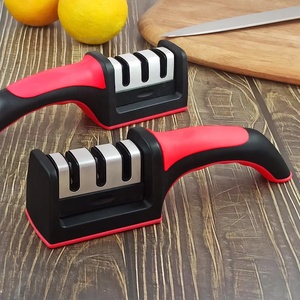 Accesorio de cocina de 3 etapas multitarea, afilador de cuchillos Manual barato, afilador de cuchillos Manual de piedra de cerámica de acero Wolfram, cómodo - Product Image 2