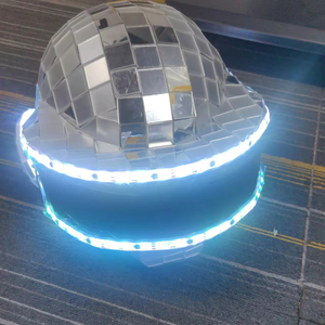 Casco con Espejo LED y Bola de Discoteca, Multicolor, con Luces Intermitentes, para DJ, Club, Rave, Festival de Música, Halloween, Disfraz, Accesorio para la Cabeza - Product Image 1