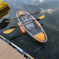 Bateau flottant transparent pour deux personnes, idéal pour les vacances de week-end et les activités nautiques en plein air