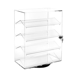 MOOCA Premium Eco-Friendly 360-Degree Rotating Acrylic <b>Display</b> <b>Case</b> 4 Removable Shelves Key Lock Modern Design for Sunglasses - Product Image 1