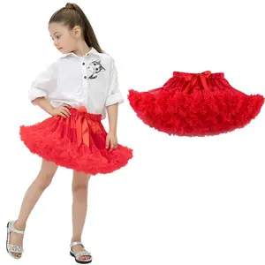 Princesa Party 0-8Y Bow Petticoat Ballet Pettiskirt ropa Fluffy Baby Tutu para recién nacido/a/de los recién nacidos