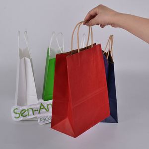 Bolsa de Papel Kraft Blanca con Logotipo Personalizado, Ecológica, para Compras, Venta al por Mayor, Promoción, 10 5 13 - Product Image 2