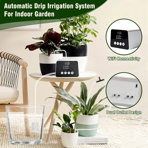 Kit <span class=keywords><strong>d</strong></span>'irrigation goutte à goutte automatique : Minuteur <span class=keywords><strong>d</strong></span>'arrosage WiFi, Tuyau <span class=keywords><strong>d</strong></span>'arrosage <span class=keywords><strong>pour</strong></span> <span class=keywords><strong>plantes</strong></span> <span class=keywords><strong>d</strong></span>'intérieur en pot, serre de jardin - Product Image 1