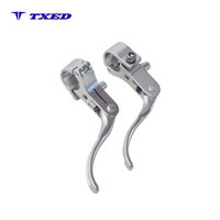 Levier de frein de vélo Richi à trois doigts en alliage d'aluminium argenté pour vélos d'enfants, étrier 22,2 mm, fixation au guidon ergonomique