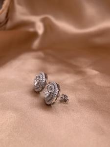 Indian Manufactured Moissanite Diamond Earrings Handmade Fine Jewelry for Women Wedding Engagement Anniversary For Sale - Product Image 2