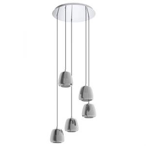 Lampadario ALBARINO CHROME a 5 Luci H. 150CM - 5X40W E27 - Product Image 1