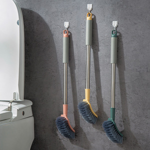 Toilet Brush Wall Mounted Soft Bristled Long Handle Ergonomic Design For Bathroom Cleaning - Product Image 1