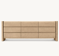 Ensembles de meubles de chambre à coucher d'intérieur de haute qualité commode de chambre à coucher de stockage en chêne avec 9 tiroirs