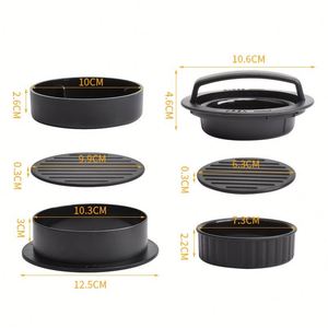 Prensa para hamburguesas, máquina para hacer hamburguesas, prensa para hamburguesas, molde para hamburguesas antiadherente 3 en 1 para hamburguesas rellenas con queso, deslizador para hamburguesas - Product Image 4