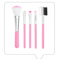 Ensembles de pinceaux de maquillage en gros, 5 pièces, mini outils cosmétiques, fard à paupières, fond de teint, pinceau de beauté de voyage pour femmes