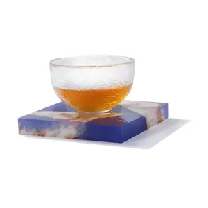 Decorazioni per la tavola sottobicchieri per tazze da bere vassoio in resina con sottobicchiere in resina con onde oceaniche in resina