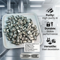 Fèves d'aluminium de haute pureté 1-3 mm pour désoxydant d'acier en métallurgie de cuve, prix en gros