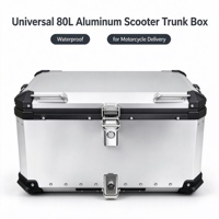 Boîte de rangement universelle pour scooter en aluminium imperméable de 80 L, boîte arrière pour moto, livraison