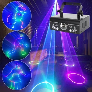 Animation RGB Laser Beam line Stage Disco Light DJ Party Pattern proiettori scansioni DMX Dance Bar spettacolo natalizio