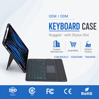 Clavier sans fil en cuir PU + ABS pour iPad Pro 12,9 pouces, rétroéclairé, style ordinateur portable, protection contre les chutes, support réglable