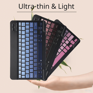 Clavier Bluetooth portable sans fil rechargeable avec dégradé de couleurs personnalisé, clavier allemand, clavier arabe - Product Image 2