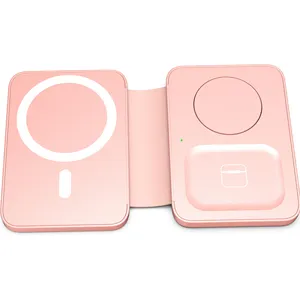 Hot Selling Products 15W Fast Station 3 in 1 foldable Wireless Charger for iPhone iPhone 13 Airpods iWatch 7