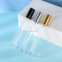 Flacon de parfum en verre de 10 ml, forme carrée ronde, flacon de voyage, embout à sertir, avec pompe