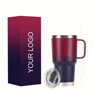 Gobelet isotherme personnalisé en acier inoxydable 20/30 oz avec poignée, double paroi sous vide, écologique, pour fêtes et voyages, pour boissons chaudes/froides - Product Image 2