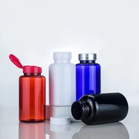 Botol kosong bentuk-bulat plastik PET 100ml Multi Warna terlaris untuk pil obat dengan tutup sekrup dan Sablon