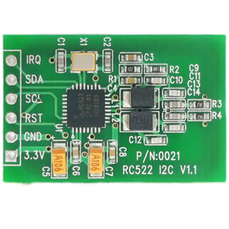 Taidacent 미니 RC522 카드 리더 I2C 13.56 백만헤르쯔 13.56 백만헤르쯔 RFID 모듈 임베디드 PCB 안테나