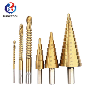 RUOKTOOL Reaming Chamfering Serrated Deburring 6Pcs Sawing and HSS <strong>Step</strong> Metal Drilling Pagoda Tapper <strong>Drill</strong> Bit Set - Product Image 3