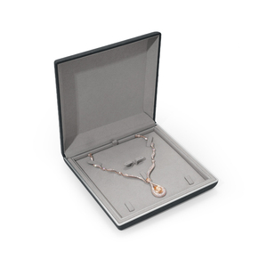 FANXI Luxury Jewelry Grey Microfiber Jewelry <b>LED</b> <b>Light</b> Ring <b>Box</b> Ring Bracelet Pendant Bangle Jewelry <b>Box</b> - Product Image 6