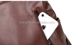 Oem ODM dịch vụ Yiwu Trung Quốc thâm quyến Hà Bắc Chiết Giang thành phố Quảng Châu nhà máy sản xuất màu đen nâu chính hãng PU da Ba lô - Product Image 5