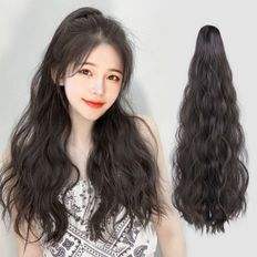 Pinzas de cola de caballo parciales largas de 8 pulgadas para cabello crudo vietnamita e indio con ondas naturales, puntas de cabello súper dobles dibujadas, paquetes ondulados WAB - Product Image 1
