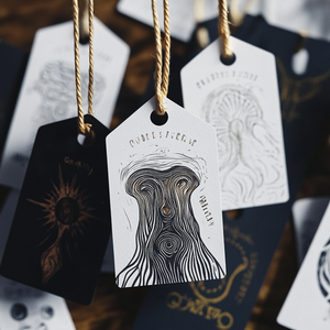 Luxury Black <strong>Hang</strong> <strong>Tag</strong> <strong>Double</strong> Side Printing Logo <strong>Custom</strong> Clothing <strong>Hang</strong> <strong>Tags</strong> With String - Product Image 3