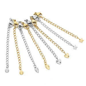 Cadena de extensión de acero inoxidable con cierre de langosta, juego de accesorios de joyería con diseño de estrella para reparación de collares y pulseras DIY - Product Image 2
