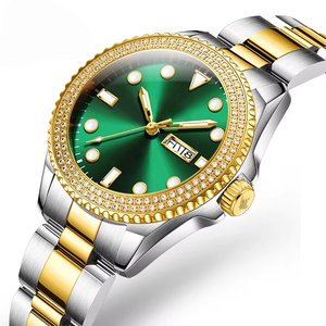 Montres automatiques de luxe en diamant pour hommes, étanches à 50 m, haute qualité, logo personnalisé, montres mécaniques en acier inoxydable - Product Image 2