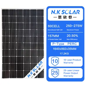 中国最佳太阳能157毫米60电池240w 250w 260w 270w 280w 290w 300太阳能电池板出售家用光伏组件太阳能电池板