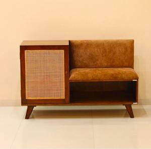 ตู้เก็บของหวายสำหรับห้องนั่งเล่น 2 ประตู ตู้เก็บรองเท้า ตู้ข้างเตียง - Product Image 1