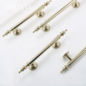Santaya Solid PVD Gold Brass Handles Kitchen Cabinet Pulls <strong>Bedroom</strong> Wardrobe Drawer <strong>Knobs</strong> Furniture Handle - Product Image 2