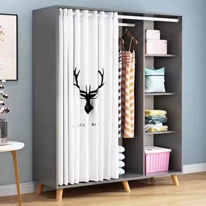 Nordique moderne simple ménage chambre <span class=keywords><strong>rideau</strong></span> simple assemblage multifonctionnel dessin animé armoires de rangement - Product Image 2
