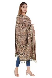Elegant Women's Viscose Stole with Decorative Woven Border Soft Lightweight Fashion <b>Wrap</b> Neck Scarf Travel <b>Shawl</b> for Daily Use - Product Image 4
